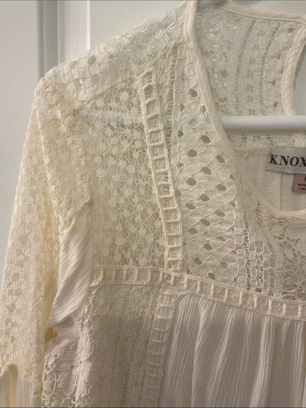Knox Rose Cream Crochet Lace Tunic Top